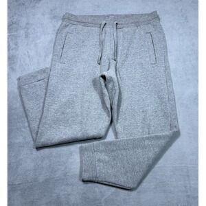 Burlebo Sweatpants Mens M Gray Fleece Joggers Tapered Stretch Active Athletic